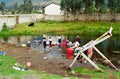 Ecuador river laundry Royalty Free Stock Photo