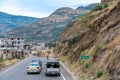 Ecuador - September 24, 2022: road repair for cars in a mountain area Royalty Free Stock Photo