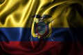 Ecuador Silk Satin Flag Royalty Free Stock Photo