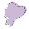 Ecuador simplified vector map Royalty Free Stock Photo