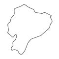 Ecuador simplified vector outline map Royalty Free Stock Photo