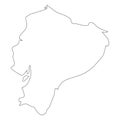 Ecuador - solid black outline border map of country area. Simple flat vector illustration Royalty Free Stock Photo