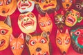 Ecuador Souvenir. Traditional Ecuadorian New Year`s masks