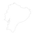 Ecuador vector country map outline Royalty Free Stock Photo