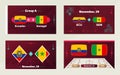 Ecuador vs Senegal, Football 2022, Group A. World Football Competition championship match versus teams intro sport background,