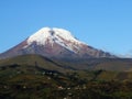 Ecuadorian Chimborazo mountain tops covered in snow Royalty Free Stock Photo