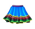 Ecuadorian Female Flared Skirt as Country Attribute Vector Illustration