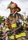 Ecuadorian Firemen on Parade Royalty Free Stock Photo