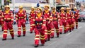 Ecuadorian Firemen on Parade Royalty Free Stock Photo