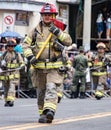 Ecuadorian Firemen on Parade Royalty Free Stock Photo