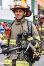 Ecuadorian Firemen on Parade Royalty Free Stock Photo