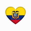 Ecuadorian flag heart-shaped sign. Vector illustration.