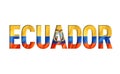 Ecuadorian flag text font Royalty Free Stock Photo