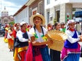 Ecuadorian folk dancers cuencano, canari, cayambe, Ecuador