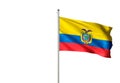 Ecuador national flag waving isolated white background realistic 3d illustration