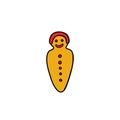 Ecuadorian traditional bread babies or guaguas de pan. doodle icon