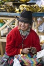 Ecuadorian woman - Saquisili in Ecuador Royalty Free Stock Photo