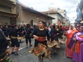 Ladies Dance During Christmas Parade in Cuenca Ecuador