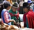 Ecuadorian Women - Food Market - Ecuador Royalty Free Stock Photo