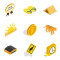 Ecumenical icons set, isometric style