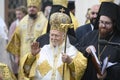 Ecumenical Patriarch Bartholomew during a religious service close to the St. Sophia Cathedral in Kyiv, Ukraine