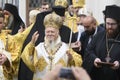 Ecumenical Patriarch Bartholomew during a religious service close to the St. Sophia Cathedral in Kyiv, Ukraine