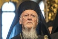 Ecumenical Patriarch Bartholomew during a religious service in the St. Michael Golden-Domed Monastery in Kyiv, Ukraine