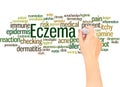 Eczema word cloud hand writing concept