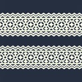 Seamless vector monochrome geomeric border. seamless template in swatch panel Royalty Free Stock Photo