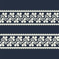 Seamless vector monochromefloral border. seamless template in swatch panel Royalty Free Stock Photo