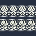 Seamless vector monochromefloral border. seamless template in swatch panel Royalty Free Stock Photo