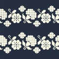 Seamless vector monochromefloral border. seamless template in swatch panel Royalty Free Stock Photo