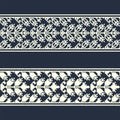 Seamless vector vintage ornamental ikat border design. seamless template in the swatch panel