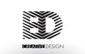 ED E D Lines Letter Design with Creative Elegant Zebra