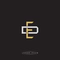 ED Initial letter overlapping interlock logo monogram line art style Royalty Free Stock Photo