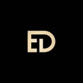 ED letter logo vector icon on black background illustration Royalty Free Stock Photo