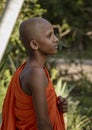 ED-Negombo, Sri Lanka - 2019-03-22 - Lone Young Monk Looks Off Into Distance
