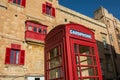 Ed telephone cabin in the old town of Vialleta Royalty Free Stock Photo