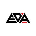 EDA triangle letter logo design with triangle shape. EDA triangle logo design monogram. EDA triangle vector logo template with red Royalty Free Stock Photo