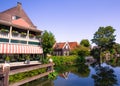 Edam Holland with canal and buildings