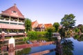 Edam, Holland with historic architecture and canal Royalty Free Stock Photo