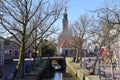 Edam, Netherlands. February 2023. The canals in Edam, Holland.