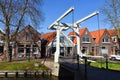 Edam, Netherlands. March 2023. A traditional drawbridge in Edam.