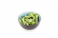 Edamame in Blue Bowl