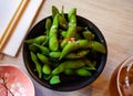 Edamame fresh soya beans close-up. Royalty Free Stock Photo