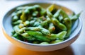 Edamame with sesame oil sauce Royalty Free Stock Photo