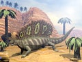 Edaphosaurus dinosaur - 3D render Royalty Free Stock Photo