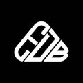 EDB letter logo creative design with vector graphic, EDB simple and modern logo in round triangle shape Royalty Free Stock Photo