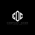 EDC letter logo design with polygon shape. EDC polygon and cube shape logo design. EDC hexagon vector logo template white and Royalty Free Stock Photo