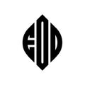 EDD circle letter logo design with circle and ellipse shape. EDD ellipse letters with typographic style. The three initials form a